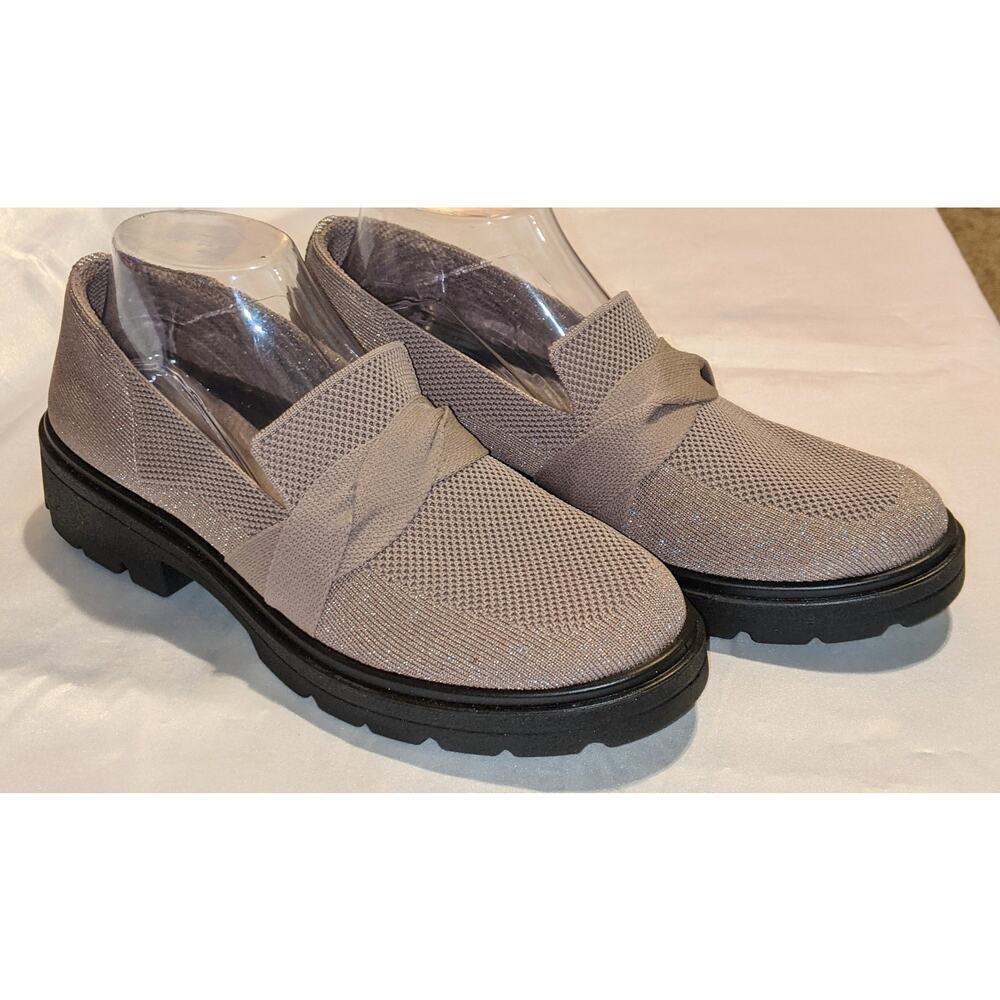 Lifestride BZees Women's Muse Bow Platform Comfort Loafers Shoes Latte Size 9.5